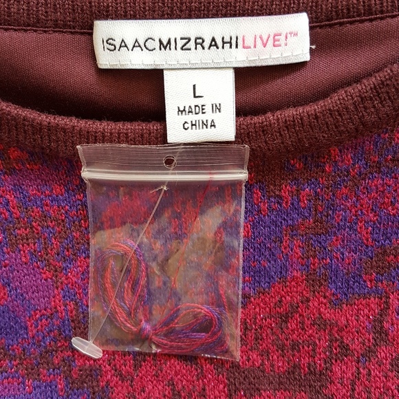 NWOT Isaac Mizrahi Deep Burgundy Sweater Dress L - Picture 7 of 8